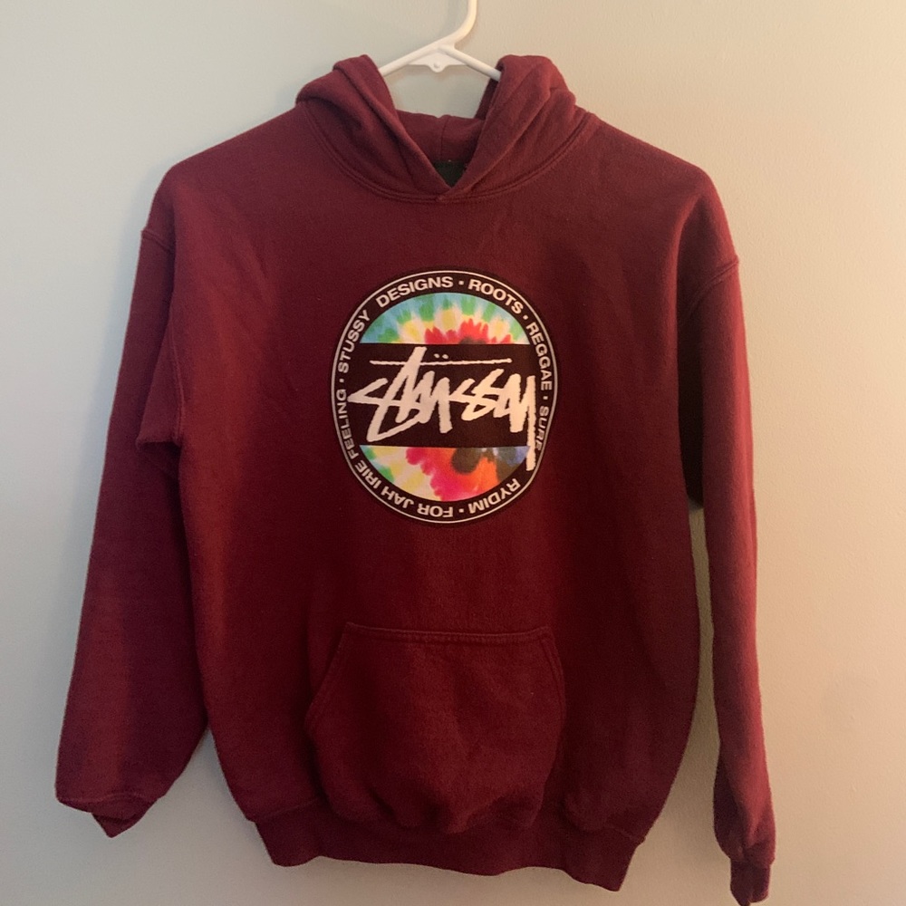 STUSSY MAROON HOODIE